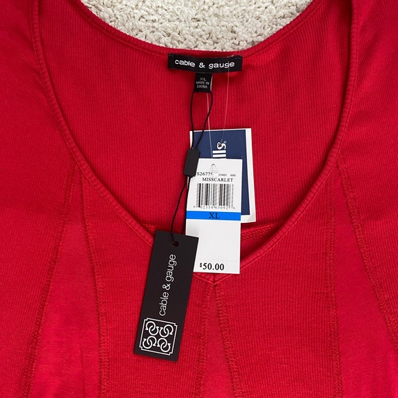 NWT Cable and gauge Red tunic, size XL - Picture 3 of 5